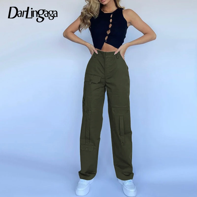Darlingaga Streetwear Casual Solid Cargo Pants Women Pockets Baggy High Waist Trousers Harajuku Sweatpants Hip Hop Track Pants 
Darlingaga Streetwear Casual Solid Cargo Pants Women Pockets Baggy High Waist Trousers Harajuku Sweatpants Hip Hop Track Pants