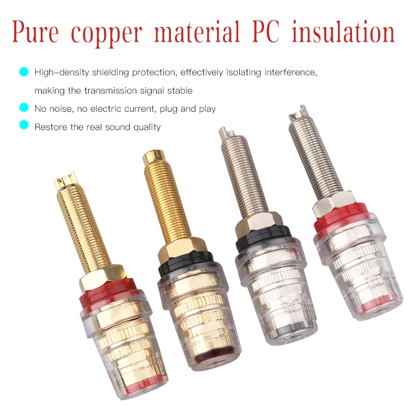 Crystal Transparent Free Welding Long Binding Post Power Amplifier Banana Plug Interface Speaker Cable Accessory
Crystal Transparent Free Welding Long Binding Post Power Amplifier Banana Plug Interface Speaker Cable Accessory