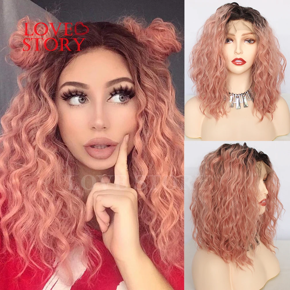 Lovestory Short Bob Synthetic Lace Front Wig Ombre Color Loose Curly Synthetic Hair Wigs For Women
Lovestory Short Bob Synthetic Lace Front Wig Ombre Color Loose Curly Synthetic Hair Wigs For Women
