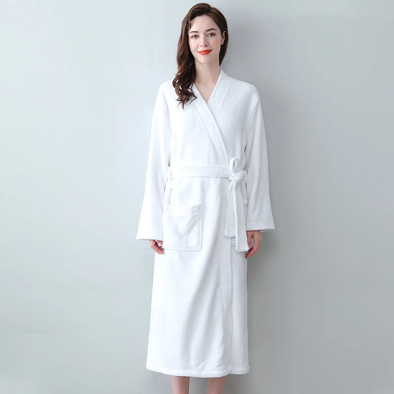 Winter Flannel Robe With Pockets Women Soft Sleepwear Kimono Bathrobe Gown Coral Fleece Lounge Wear Soft Lingerie Home Clothes
Winter Flannel Robe With Pockets Women Soft Sleepwear Kimono Bathrobe Gown Coral Fleece Lounge Wear Soft Lingerie Home Clothes