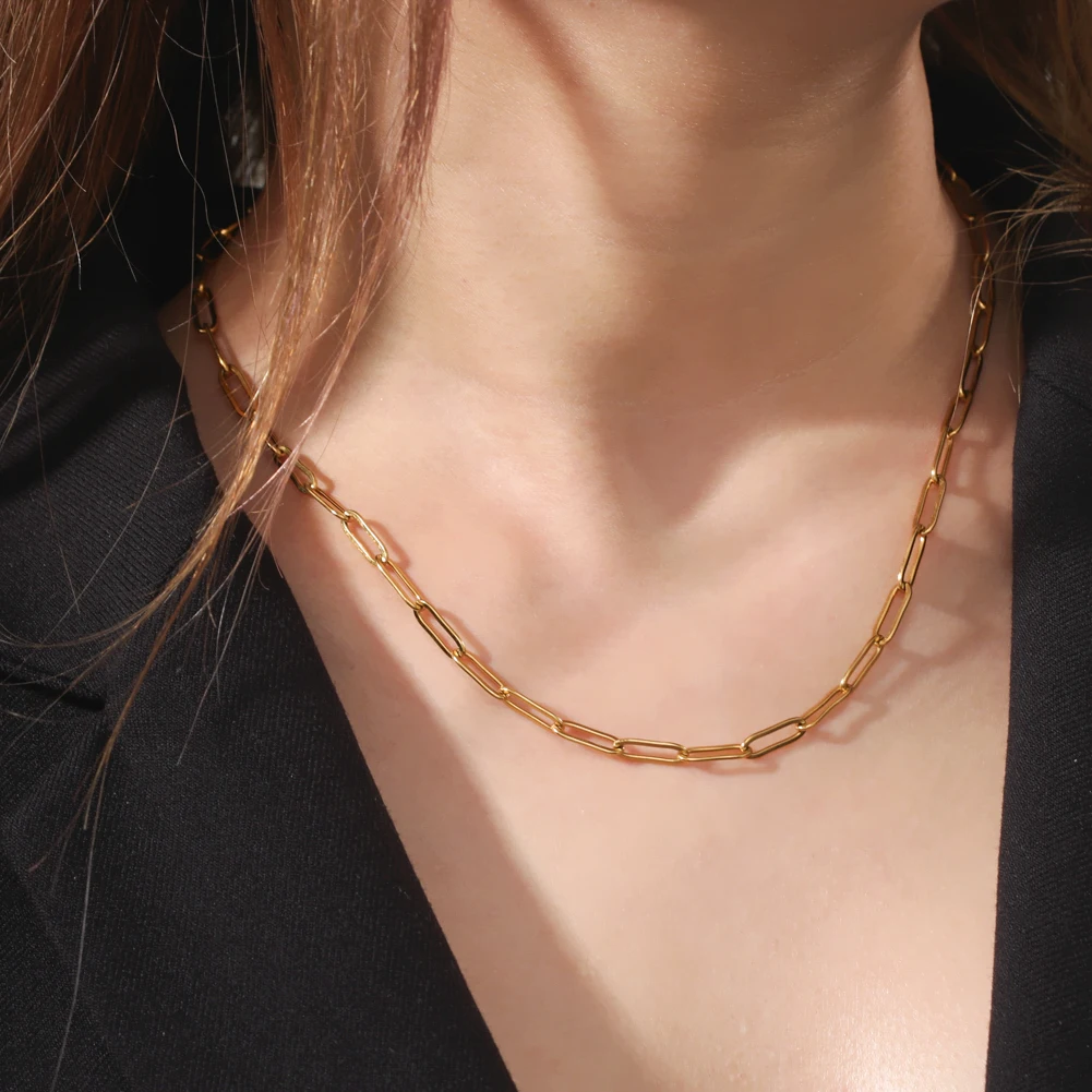 Skyrim Новый Панк бумажный зажим ожерелье из нержавеющей стали золотого цвета колье цепочка для женщин 2022 модные вечерние ювелирные изделия п...
Skyrim Новый Панк бумажный зажим ожерелье из нержавеющей стали золотого цвета колье цепочка для женщин 2022 модные вечерние ювелирные изделия п...