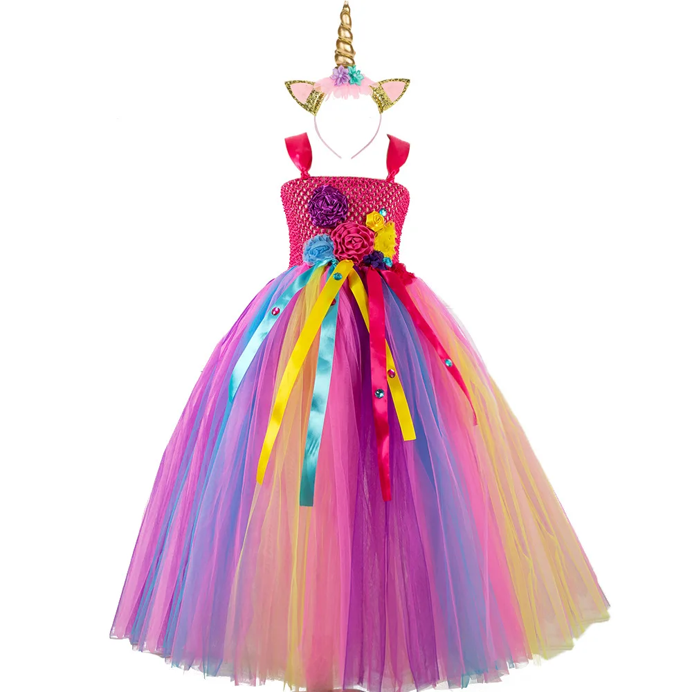 Flower Girls Unicorn Tutu Dress Pastel Rainbow Princess Girls Birthday Party Dress Children Kids Halloween Unicorn Costume 1-12Y
Flower Girls Unicorn Tutu Dress Pastel Rainbow Princess Girls Birthday Party Dress Children Kids Halloween Unicorn Costume 1-12Y