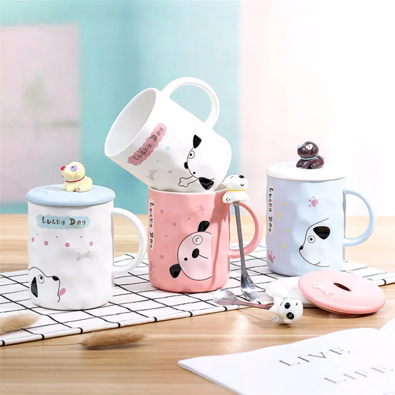 Ceramic Cute Cartoon 3D Embossed Dog Coffee Mug with Lid and Spoon Creative Couple Breakfast Milk Cup Porcelain Office Teacup
Ceramic Cute Cartoon 3D Embossed Dog Coffee Mug with Lid and Spoon Creative Couple Breakfast Milk Cup Porcelain Office Teacup