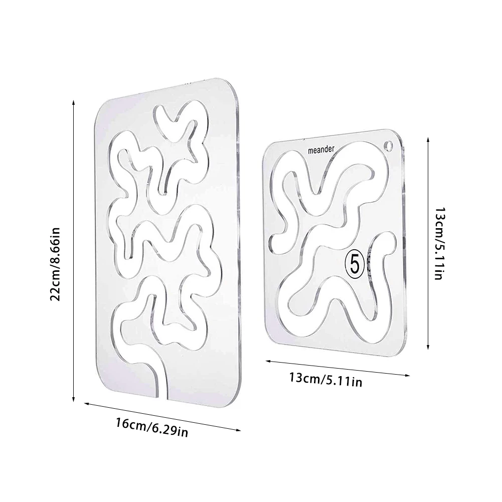 Meander Quilting Templates Acrylic DIY Quilting Frames Quilting Rulers for Domestic Sewing Machine 3PCS
Meander Quilting Templates Acrylic DIY Quilting Frames Quilting Rulers for Domestic Sewing Machine 3PCS