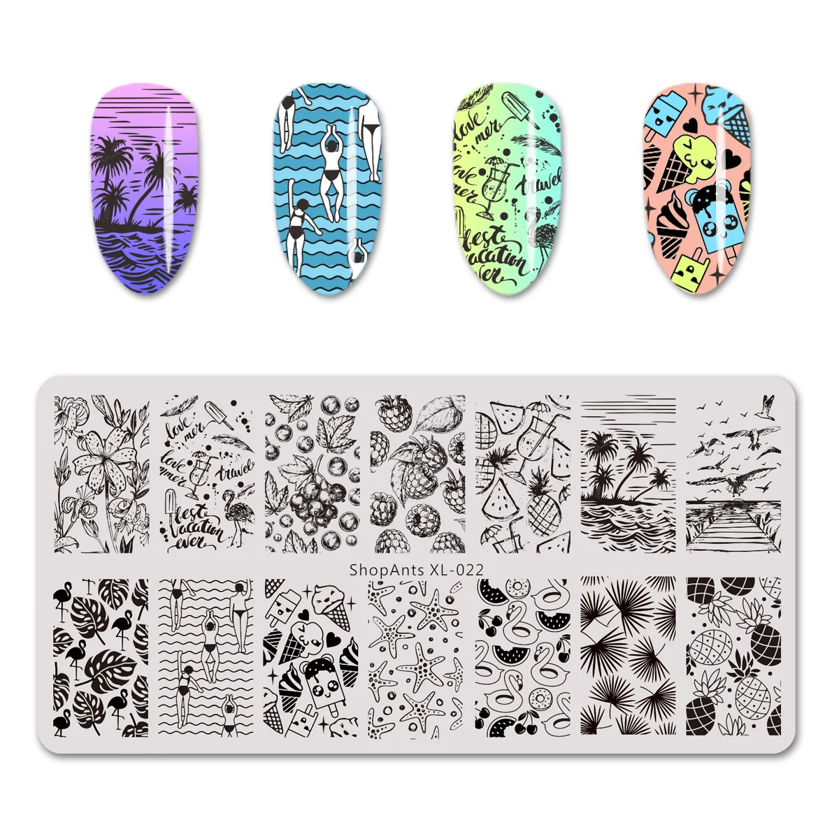 NEW SHOPANTS Stainless Steel Nail Stamping Plate Summer Theme Manicure Stamp Template Image Plate Printing Stencils Tool
NEW SHOPANTS Stainless Steel Nail Stamping Plate Summer Theme Manicure Stamp Template Image Plate Printing Stencils Tool
