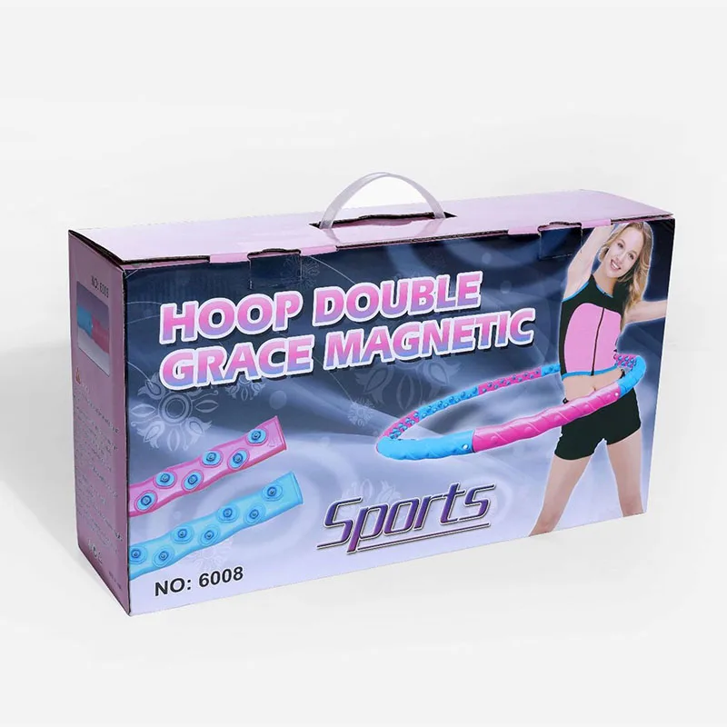 Double Row Magnetite 8 Sections Fitness Hoop Exercise Workout Sport Hoop Easy To Install Receive an Abdomen Slender Waist 
Double Row Magnetite 8 Sections Fitness Hoop Exercise Workout Sport Hoop Easy To Install Receive an Abdomen Slender Waist