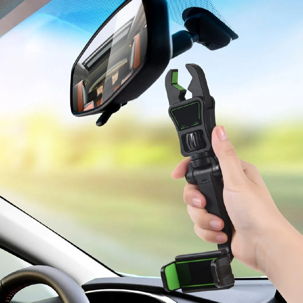 Car Rearview Mirror Mobile Phone Holder 360° Rotating Car GPS Navigation Smart Phone Holder Adjustable Bracket Crab Clip Style
Car Rearview Mirror Mobile Phone Holder 360° Rotating Car GPS Navigation Smart Phone Holder Adjustable Bracket Crab Clip Style