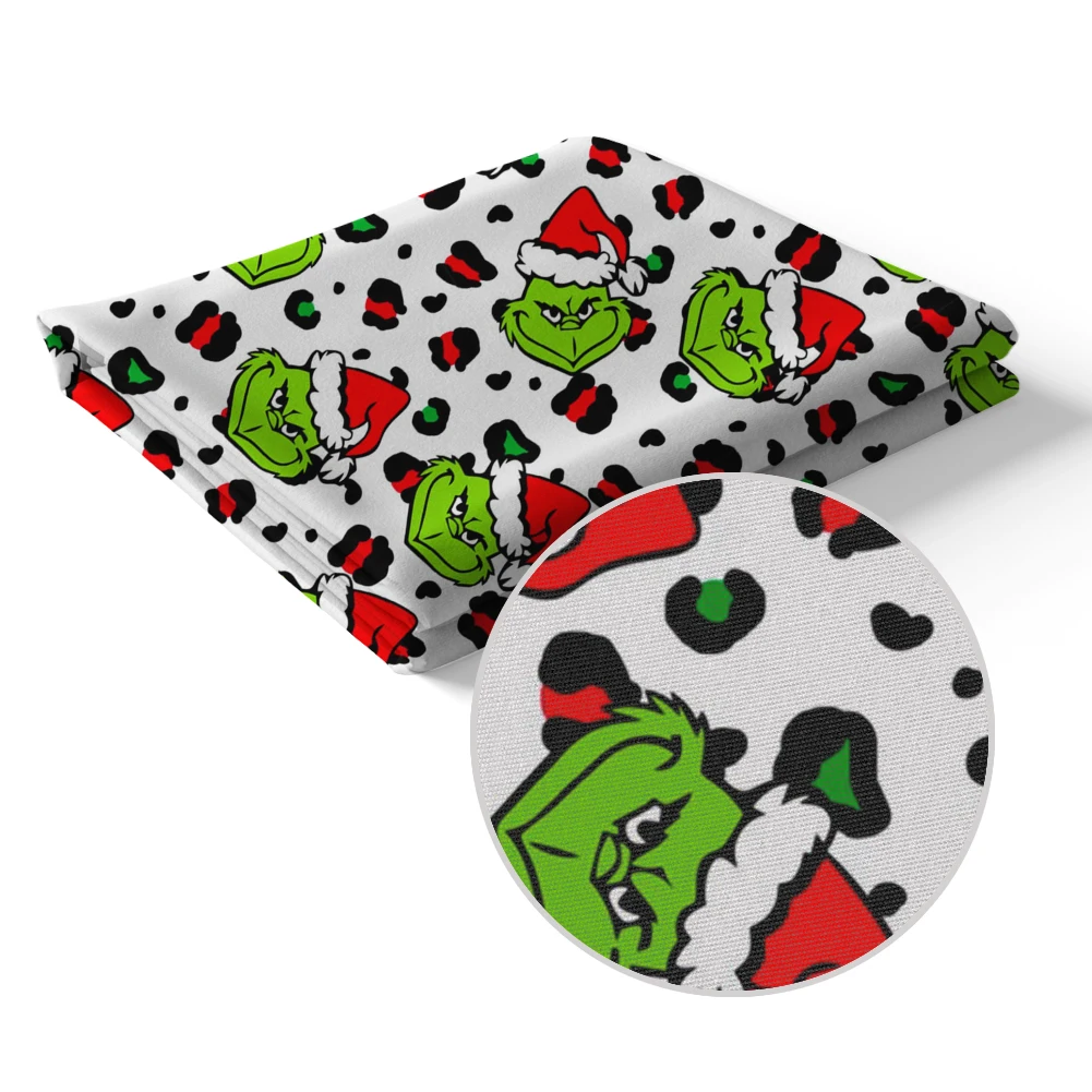 Peach Skin Microfiber Fabric Print A green monster in a Santa hat for DIY Pillow Quilt Crafting Materials 50 * 145cm
Peach Skin Microfiber Fabric Print A green monster in a Santa hat for DIY Pillow Quilt Crafting Materials 50 * 145cm