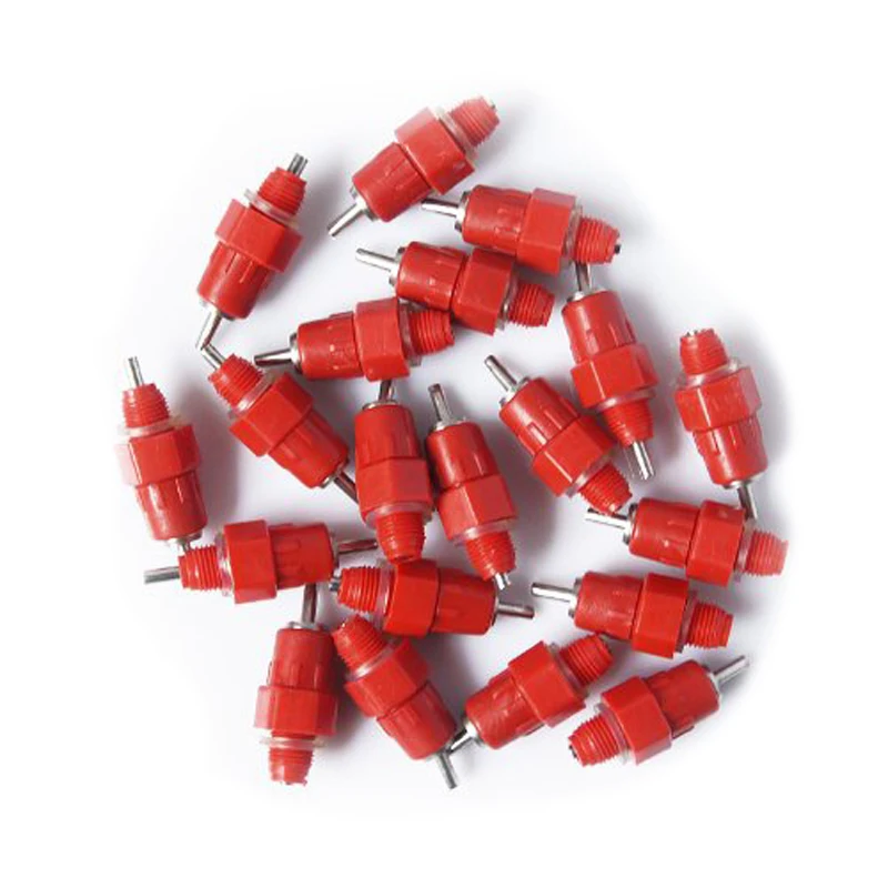 20/50pcs Chicken Water Nipple Drinkers 360 Screw Stainless Steel PVC Nipple