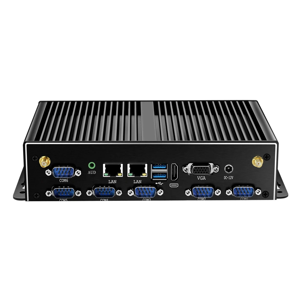 Безвентиляторный мини ПК Intel Core i7 i5 4200U 2 * LAN 6 RS232 4 USB HDMI VGA WiFi 3G 4G Встроенный