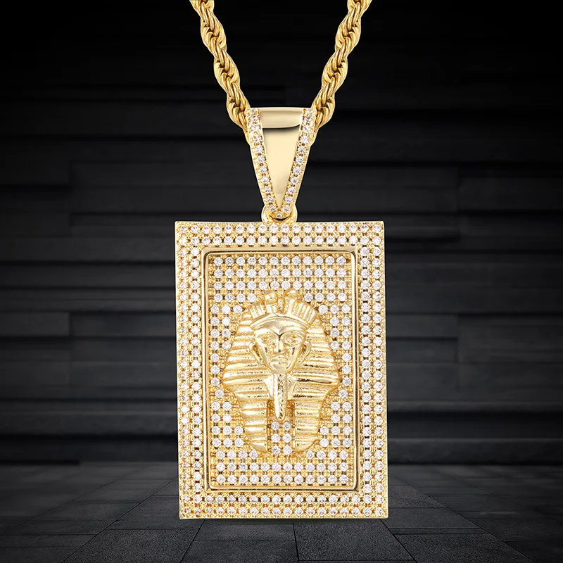 New Hip Hop Iced Out Bling Pharaoh Pendant Necklaces Micro Pave AAA Zircon Charm Necklace Vintage Jewelry Fashion Gifts for Men
New Hip Hop Iced Out Bling Pharaoh Pendant Necklaces Micro Pave AAA Zircon Charm Necklace Vintage Jewelry Fashion Gifts for Men