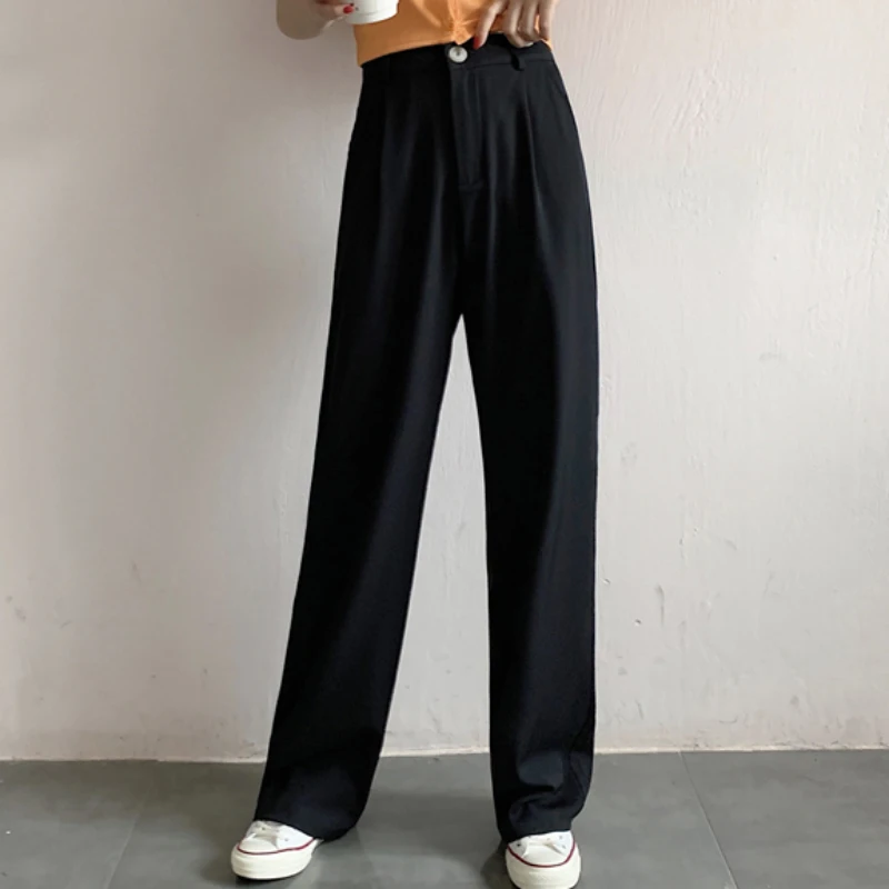 JMPRS Autumn High Waist Pants Loose Wide-leg Pants Simple Solid Black Trousers Fashion Casual Korean Pocket Female Pants New
JMPRS Autumn High Waist Pants Loose Wide-leg Pants Simple Solid Black Trousers Fashion Casual Korean Pocket Female Pants New