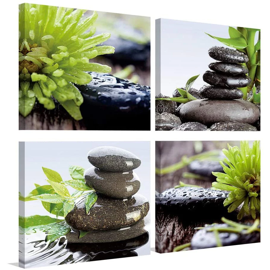 4 Pieces Zen Bathroom Meditation Yoga SPA Stone Posters Canvas Wall Art Picture Home Decor Paintings for Living Room Decorations
4 Pieces Zen Bathroom Meditation Yoga SPA Stone Posters Canvas Wall Art Picture Home Decor Paintings for Living Room Decorations