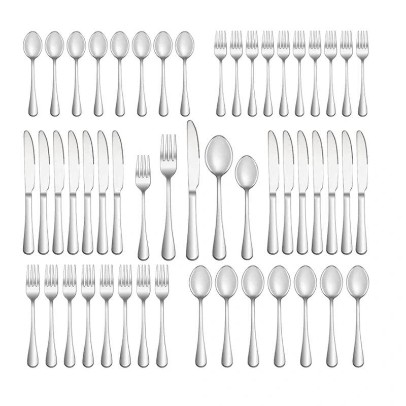 50 Piece Premium Stainless Steel Flatware Set,Mirror Polished Cutlery Utensil Set,Durable Kitchen Eating Tableware Set
50 Piece Premium Stainless Steel Flatware Set,Mirror Polished Cutlery Utensil Set,Durable Kitchen Eating Tableware Set