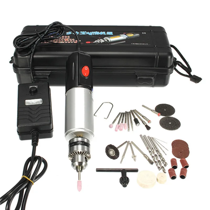 220V 72W Micro Electric Hand Drill Adjustable Variable Speed Electric Drill Electric Grinder Set Aluminum Alloy with Box
220V 72W Micro Electric Hand Drill Adjustable Variable Speed Electric Drill Electric Grinder Set Aluminum Alloy with Box