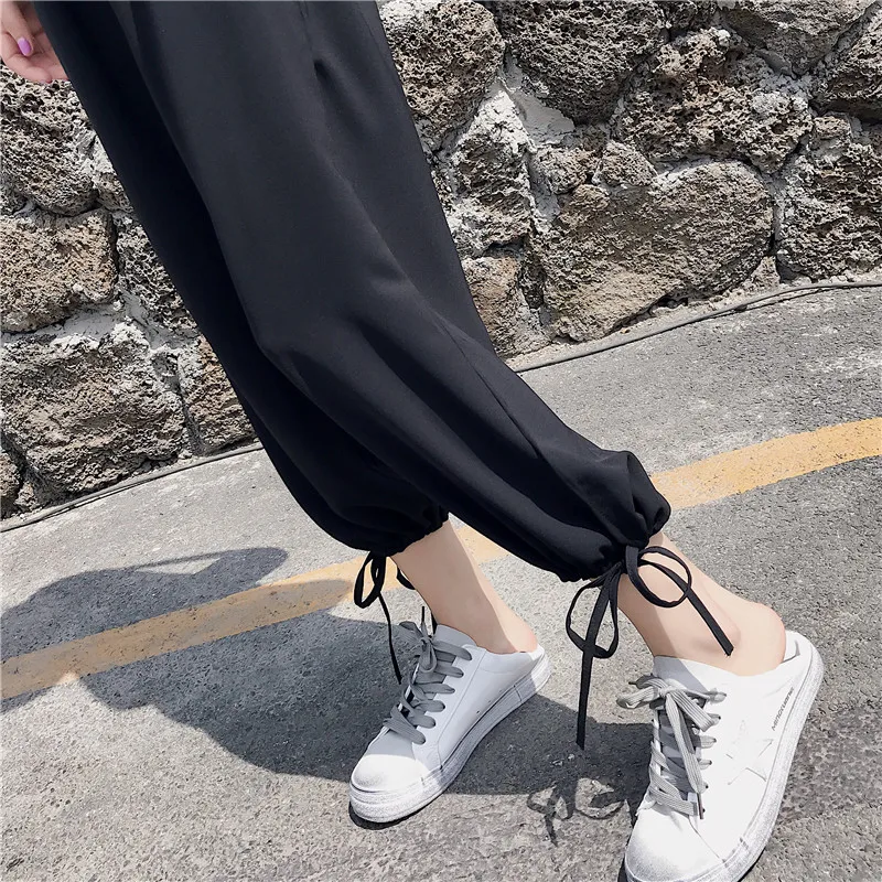 Casual Pants Women Summer Chiffon Thin Breathable Straight Ankle-length Trousers Solid Cozy Ins Chic Lace-up Bow Elastic Waist
Casual Pants Women Summer Chiffon Thin Breathable Straight Ankle-length Trousers Solid Cozy Ins Chic Lace-up Bow Elastic Waist