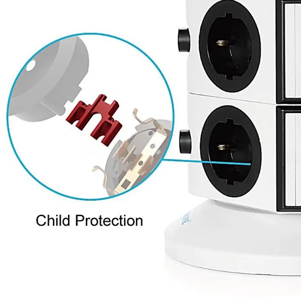 USB Power Strip Vertical 15 EU Electric Plug Universal Outlet Sockets Charger Surge Protector 6.56ft/2m Extension Cord Tower
USB Power Strip Vertical 15 EU Electric Plug Universal Outlet Sockets Charger Surge Protector 6.56ft/2m Extension Cord Tower