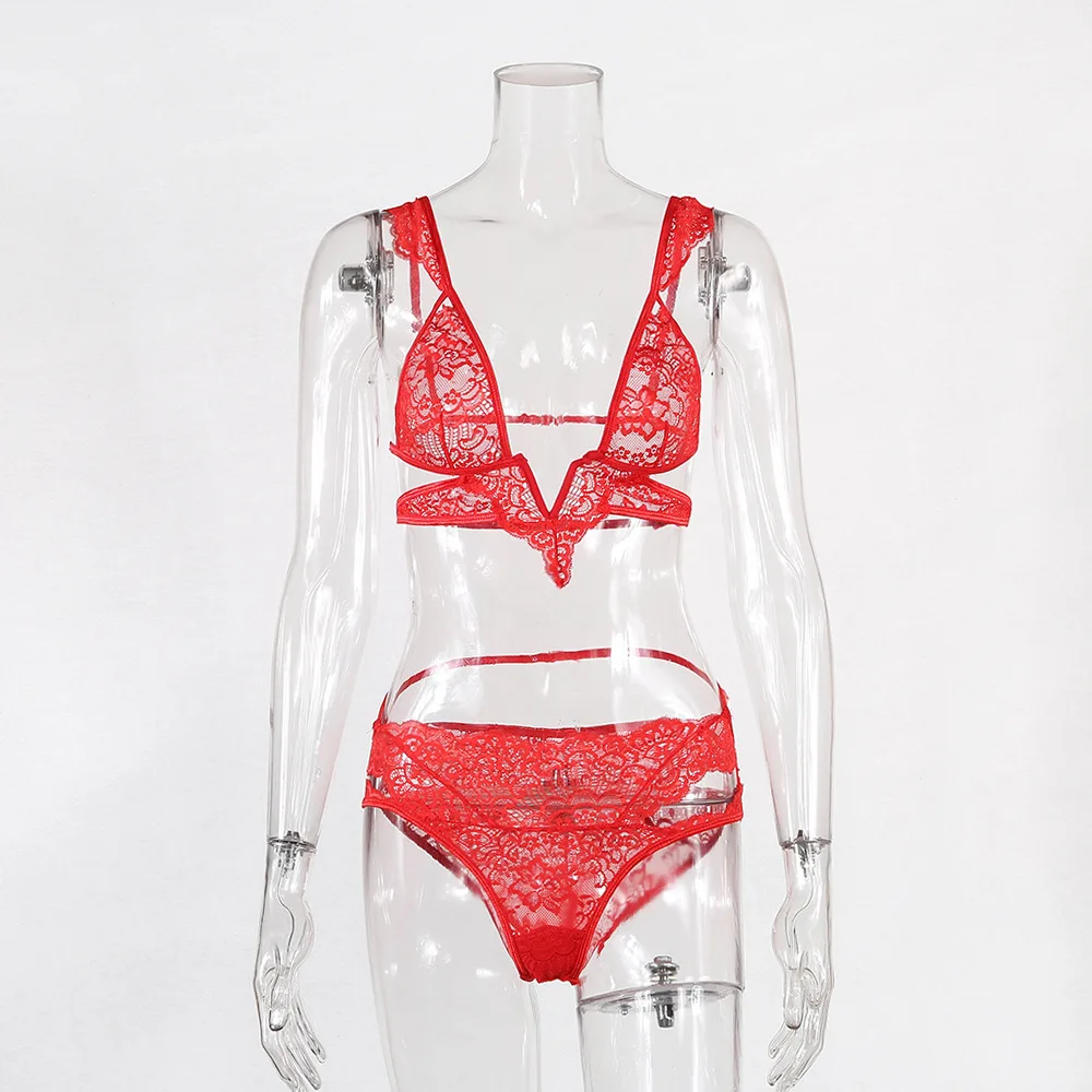 V-Neck Sexy Lingerie Lace Hollow Transparent Bra Set Woman 2 Pieces Backless Bra Thong Women's Underwear Panties Exotic Costumes
V-Neck Sexy Lingerie Lace Hollow Transparent Bra Set Woman 2 Pieces Backless Bra Thong Women's Underwear Panties Exotic Costumes