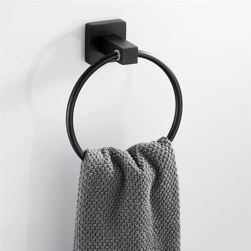 Black Towel Holder Ring Round Wall Mounted Bathing Towel Rack Stainless Steel Kitchen Bathroom Accessories
Black Towel Holder Ring Round Wall Mounted Bathing Towel Rack Stainless Steel Kitchen Bathroom Accessories