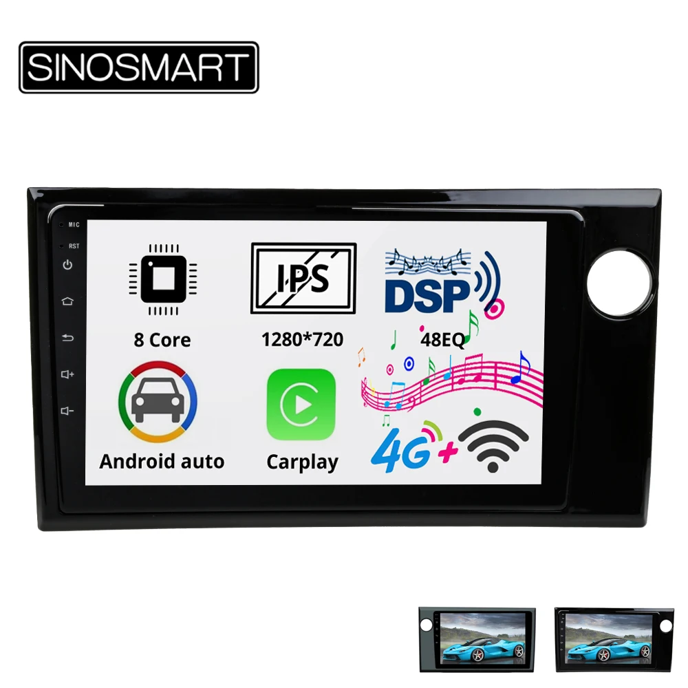 Sinosmart 8 сердечника DSP 48EQ 2Din IPS/QLED 2.5D экран автомобильный gps радио навигации плеер