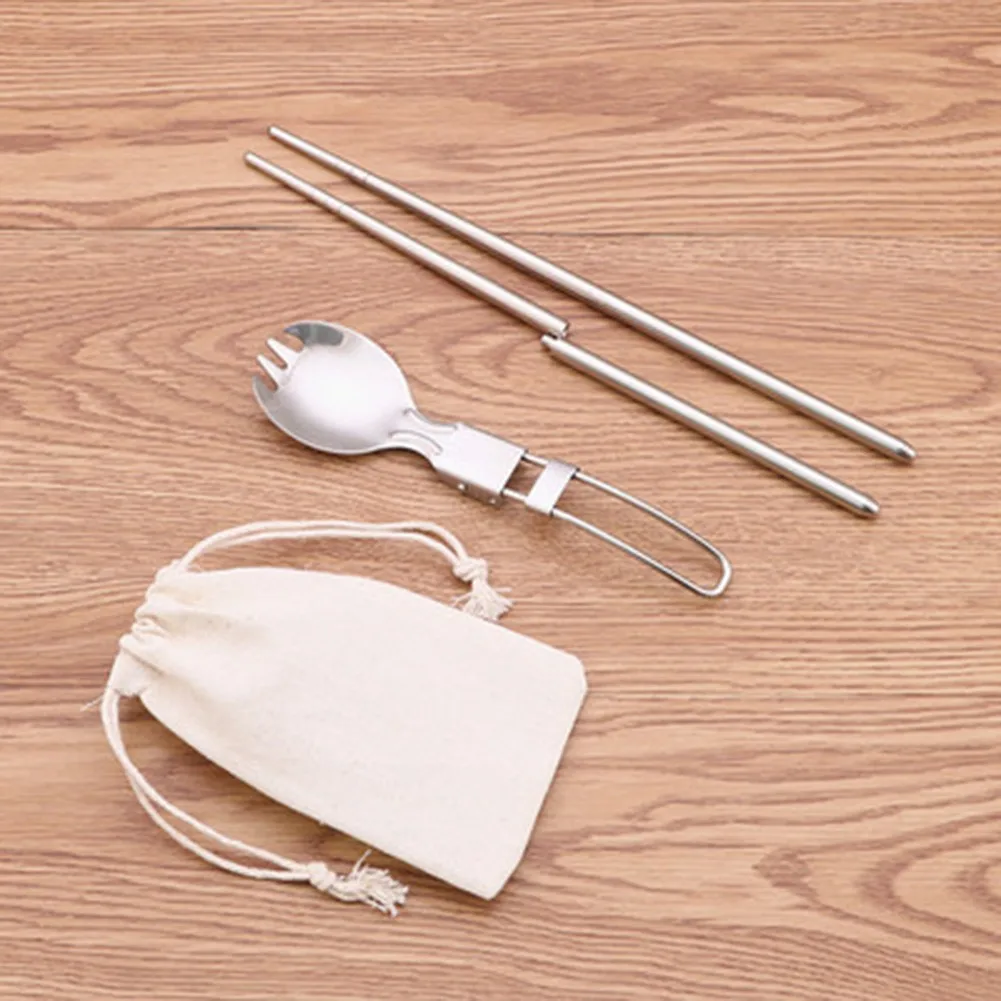 Stainless Steel Foldable Camping Spoon Fork Chopsticks Flatware Utensil Set+Bag 100% Brand New And High Quality.
Stainless Steel Foldable Camping Spoon Fork Chopsticks Flatware Utensil Set+Bag 100% Brand New And High Quality.