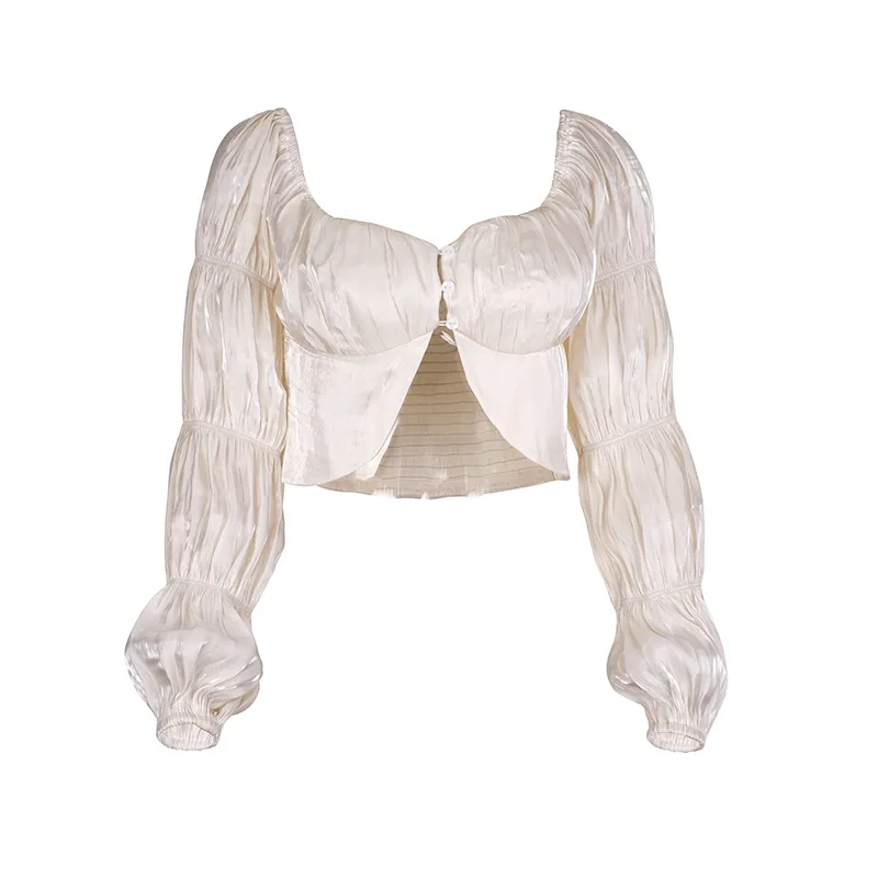 Elegant White Lantern Long Sleeve Ruched Top Shirts 2021 Summer Fashion Off Shoulder Button Sexy Women Tops Shirt Clubwear New
Elegant White Lantern Long Sleeve Ruched Top Shirts 2021 Summer Fashion Off Shoulder Button Sexy Women Tops Shirt Clubwear New