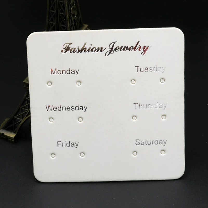 10/20/50pcs Weekday Monday Saturday Earrings Display Cards for Jewelry Box Packaging Cardboard Card Ear Studs Paper Card DIY
10/20/50pcs Weekday Monday Saturday Earrings Display Cards for Jewelry Box Packaging Cardboard Card Ear Studs Paper Card DIY