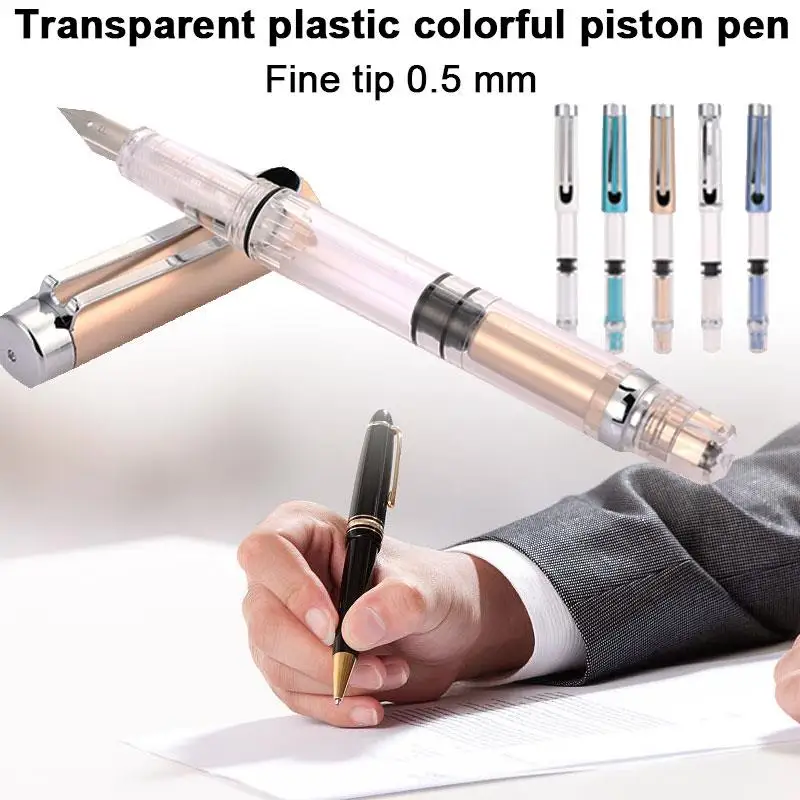 0.5mm Fine Nib 9 Color Pick Transparent Fountain Pen Universal Portable Gift Signature Colorful Transparent Pen Student Statione
0.5mm Fine Nib 9 Color Pick Transparent Fountain Pen Universal Portable Gift Signature Colorful Transparent Pen Student Statione
