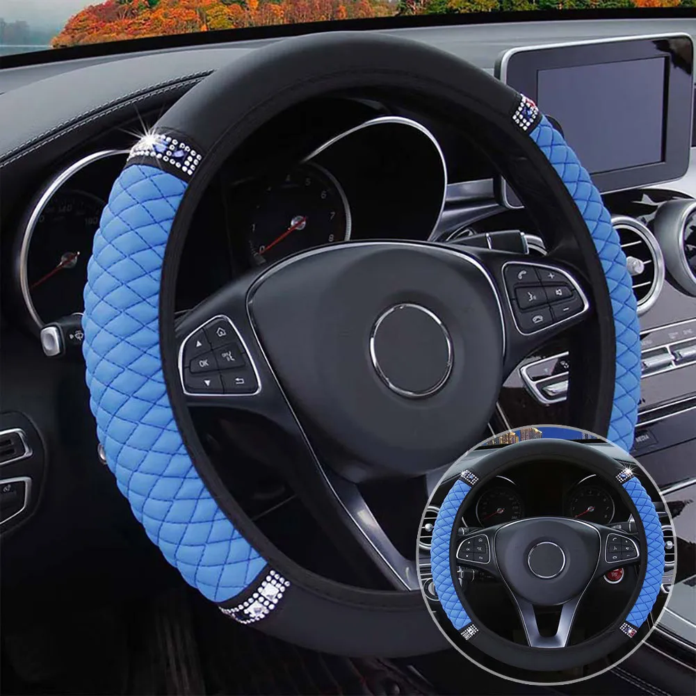 For 38-37CM Steering Wheel Cover 1 Pcs Anti-Slip Auto Black + Blue Car Diamond Elastic Interior
For 38-37CM Steering Wheel Cover 1 Pcs Anti-Slip Auto Black + Blue Car Diamond Elastic Interior