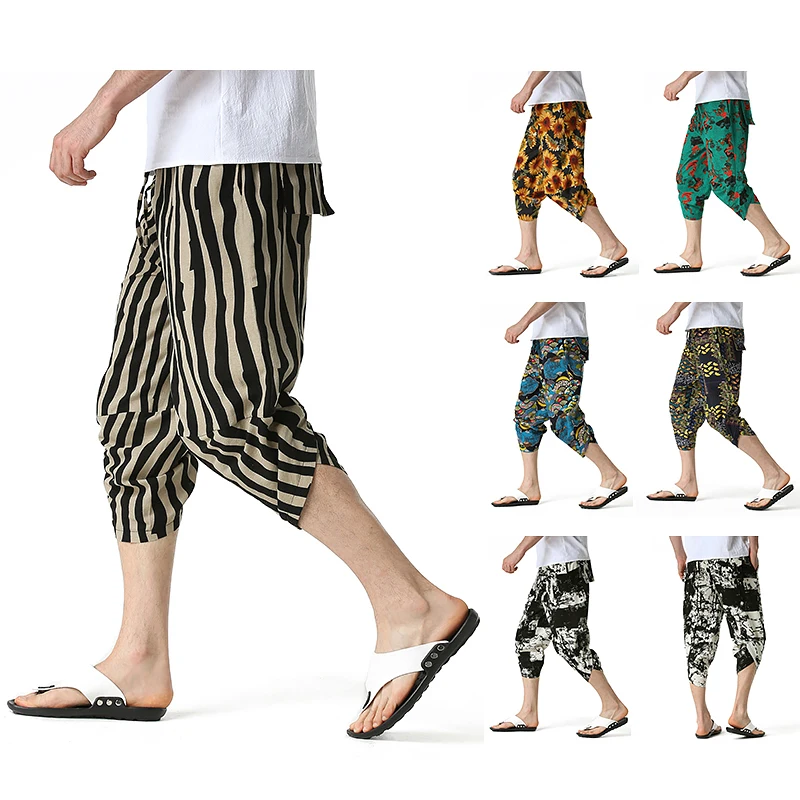 Japanese Loose Men's Cotton Linen Pants Male Summer New Breathable Printing Linen Cropped Pants Fitness Streetwear
Japanese Loose Men's Cotton Linen Pants Male Summer New Breathable Printing Linen Cropped Pants Fitness Streetwear