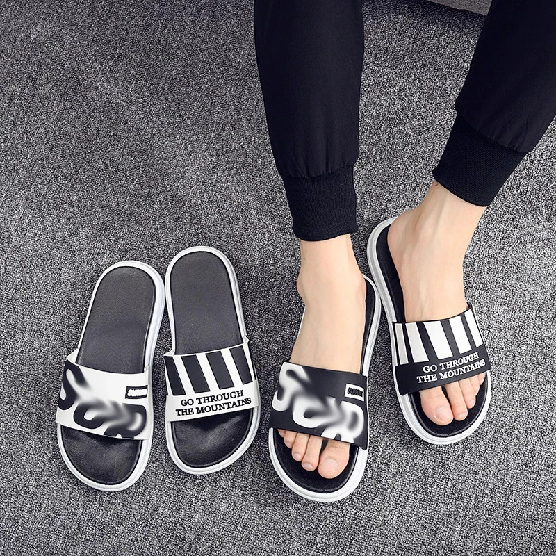 Men's Slippers Men Shoes Women Couple Flip Flops Soft Black White Stripes Casual Summer Fashion Sandals Outdoor Trendy Sandals
Men's Slippers Men Shoes Women Couple Flip Flops Soft Black White Stripes Casual Summer Fashion Sandals Outdoor Trendy Sandals