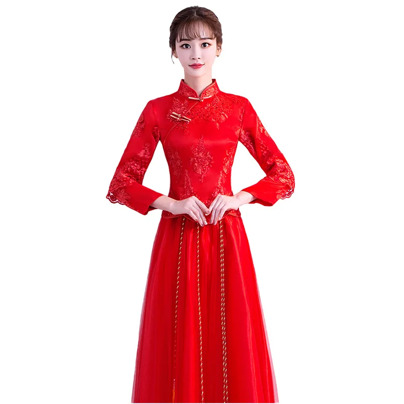 Chiese Red Women Banquet Traditional Tassel Qipao Cheongsam Formal Full Length Chiffon Shirt&Skirt Suit china dress
Chiese Red Women Banquet Traditional Tassel Qipao Cheongsam Formal Full Length Chiffon Shirt&Skirt Suit china dress