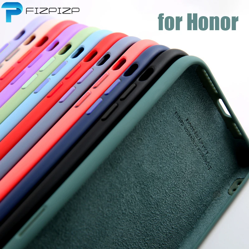 Чехол из жидкого силикона для Huawei Honor 20 20s 30 Pro 30s 10 Lite 10i 8X мягкий ударопрочный
