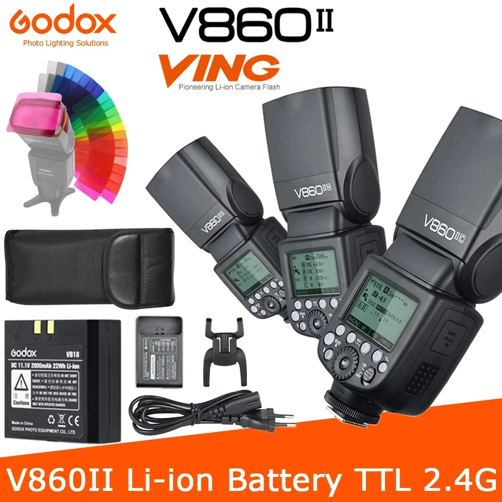 

GODOX V860IIC V860IIN V860IIS V860IIO V860IIF Li-ion Battery TTL 2.4G HSS Flash Speedlite for Canon Nikon Sony Olympus Fuji