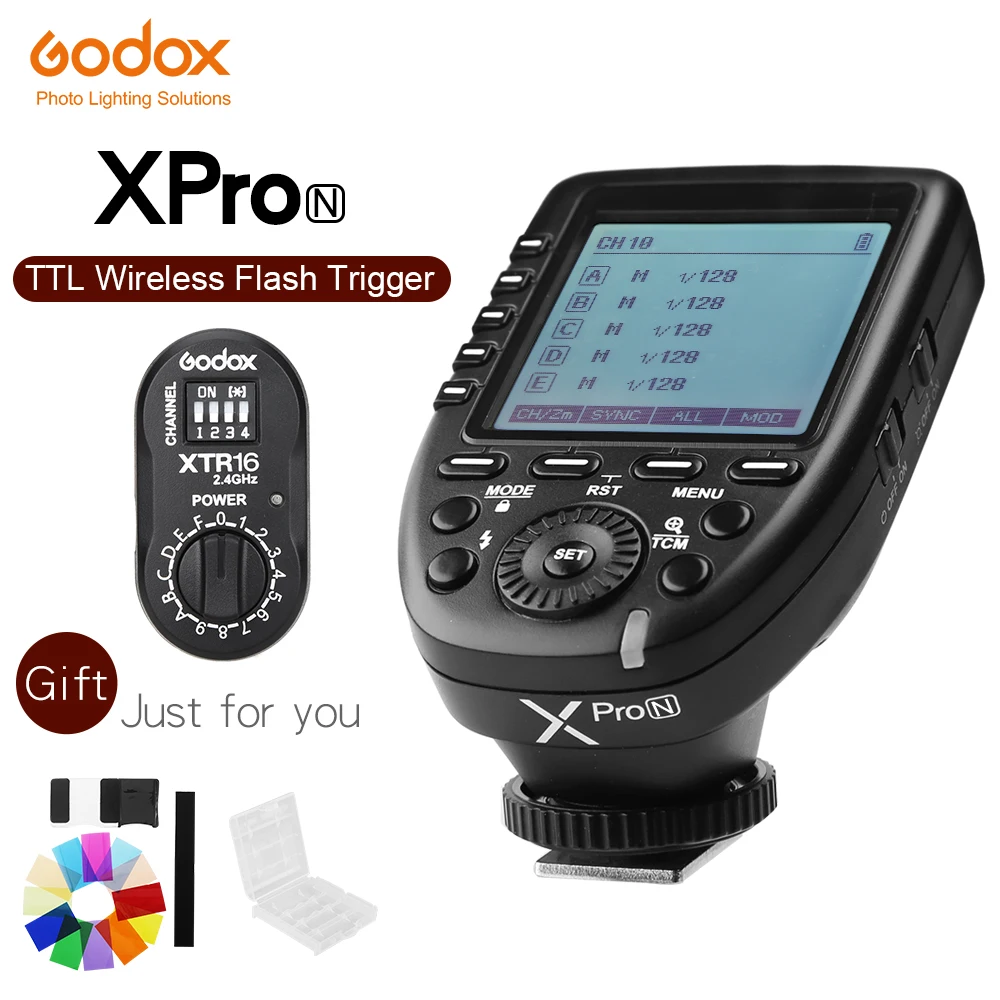 Передатчик триггера вспышки Godox XPro-N с i-TTL II 2 4G Wireless X System HSS LCD Screen + XTR-16 ресивер для