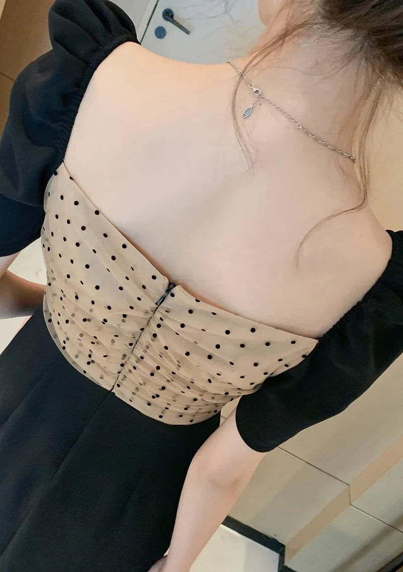 2020 summer new ladies ladies French wave dot mesh stitching design dress Office Lady Sheath Zippers Knee-Length
2020 summer new ladies ladies French wave dot mesh stitching design dress Office Lady Sheath Zippers Knee-Length
