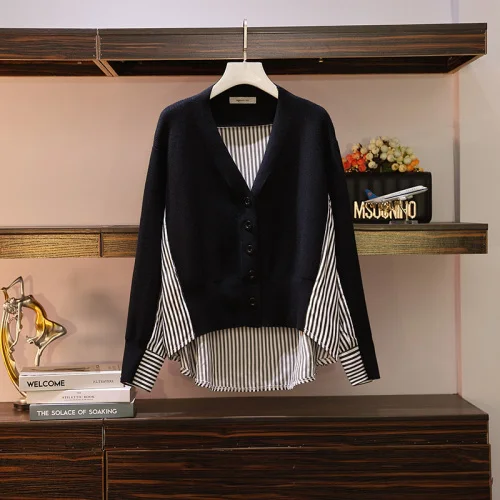 Casual Designer Cardigan Striped Plus Size Cardigans Contrast Womens Sweaters Loose Coat Women Knitted Sweter
Casual Designer Cardigan Striped Plus Size Cardigans Contrast Womens Sweaters Loose Coat Women Knitted Sweter