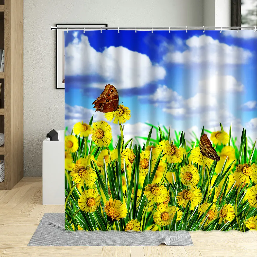Summer Flowers Sunflower Shower Curtain Dandelion Decor Curtains Colorful Tulips Rose Floral Bathroom Decoration Sets With Hook
Summer Flowers Sunflower Shower Curtain Dandelion Decor Curtains Colorful Tulips Rose Floral Bathroom Decoration Sets With Hook