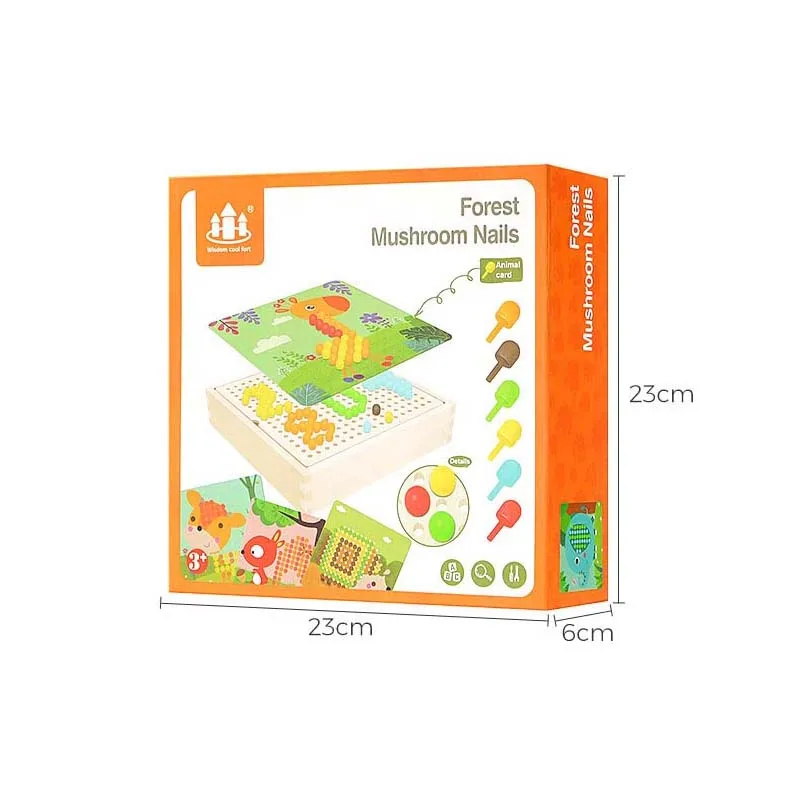 Mushroom Nail DIY 3D Wooden Puzzles Kids Children Educational Toys Shape Color Cognition Intelligent Game Wood Jigsaw Board Gift 
Mushroom Nail DIY 3D Wooden Puzzles Kids Children Educational Toys Shape Color Cognition Intelligent Game Wood Jigsaw Board Gift
