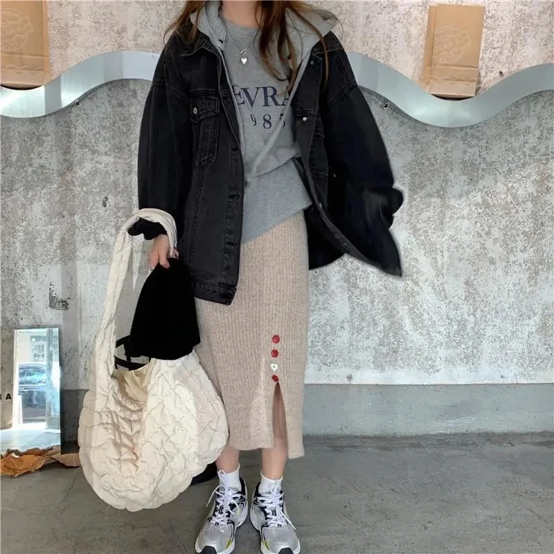 Women's Coat 2021 New Detachable Fake Two-Piece Washed Hooded Denim Coats Female Spring Autumn Bf Student Wild Loose Jacket Top
Women's Coat 2021 New Detachable Fake Two-Piece Washed Hooded Denim Coats Female Spring Autumn Bf Student Wild Loose Jacket Top