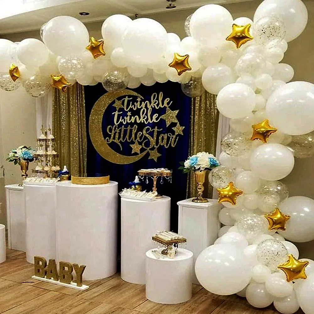120Pcs Eid Mubarak Balloons Set Ramadan Mubarak Decoration White Balloons Star Foil Balloons Muslim Islamic Festival Party Decor
120Pcs Eid Mubarak Balloons Set Ramadan Mubarak Decoration White Balloons Star Foil Balloons Muslim Islamic Festival Party Decor