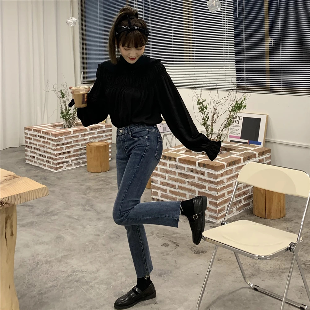 Nbpm Pink and Black Elegant Turtleneck Ruffle Blouses Woman Business Party 2021 New Spring Summer Shirt Sweet Chic Gentle
Nbpm Pink and Black Elegant Turtleneck Ruffle Blouses Woman Business Party 2021 New Spring Summer Shirt Sweet Chic Gentle