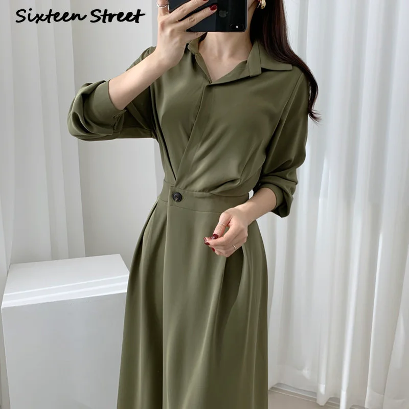 Silk Korean Fashion Clothing High Quality Long Sleeve Dress Lapel Maxi Dresses for Women Elegant Vintage Vestido Feminino Y2k
Silk Korean Fashion Clothing High Quality Long Sleeve Dress Lapel Maxi Dresses for Women Elegant Vintage Vestido Feminino Y2k