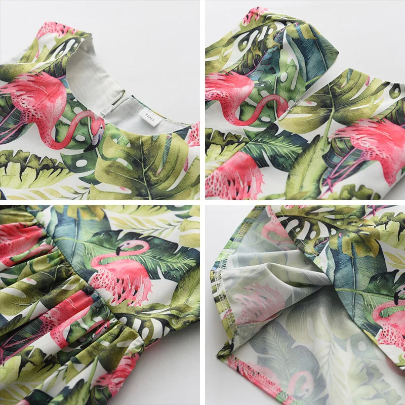 2021 Summer New European and American Girls' dress Pastoral Green Leaf Flamingo Printed Sleeveless Dress kids dresses for girls
2021 Summer New European and American Girls' dress Pastoral Green Leaf Flamingo Printed Sleeveless Dress kids dresses for girls
