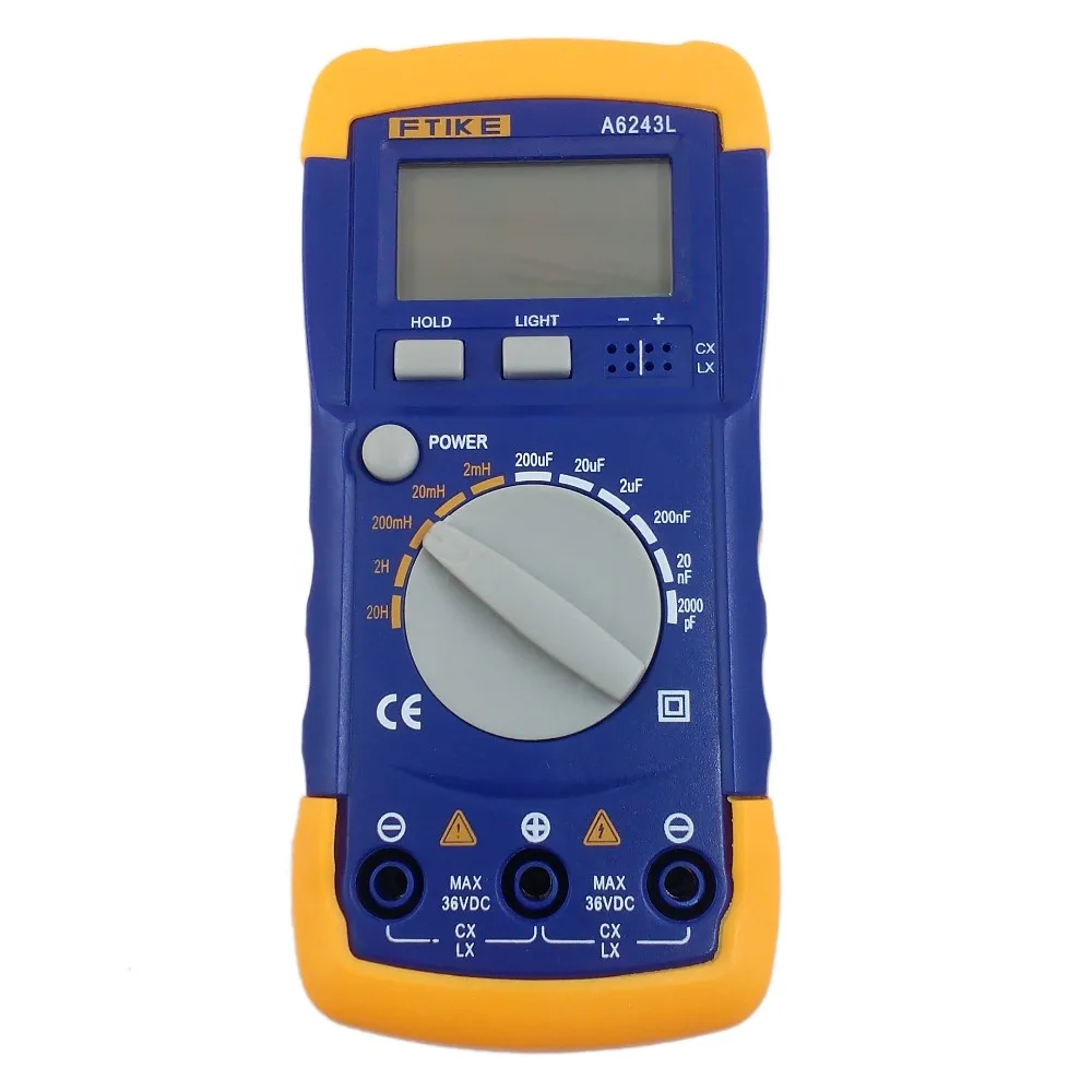 High-Precision A6243L 3 1/2 Capacitor Inductor LC Meter 2nF-200uF & 2mH-20H Compatible Tester Digital Multimeter
High-Precision A6243L 3 1/2 Capacitor Inductor LC Meter 2nF-200uF & 2mH-20H Compatible Tester Digital Multimeter