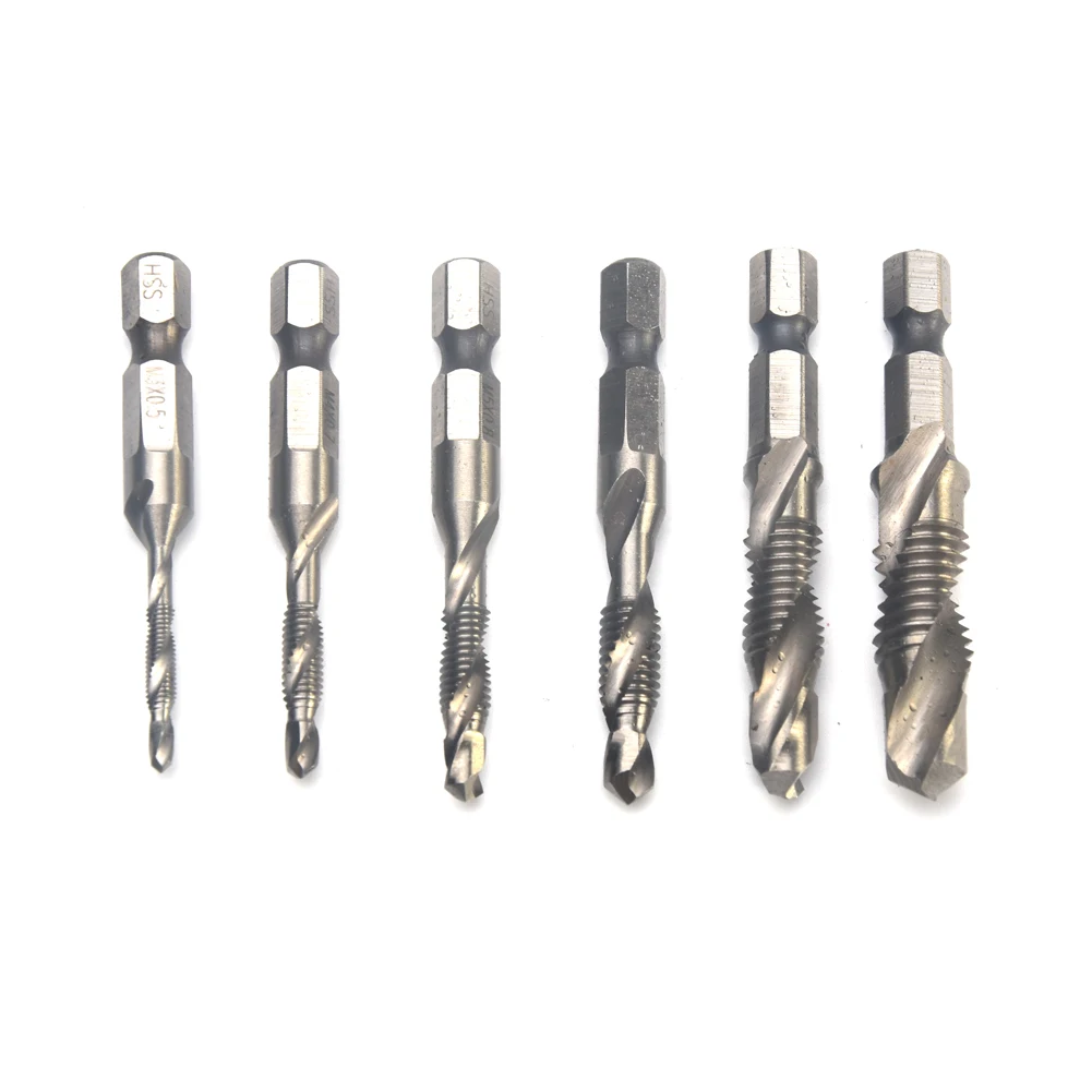 6pcs Multifunctional High Speed Steel Hole Saw 3 In 1 Compound Tap Hexagon Handle Shank Drill Bits Durable Coated Tile Ceramic
6pcs Multifunctional High Speed Steel Hole Saw 3 In 1 Compound Tap Hexagon Handle Shank Drill Bits Durable Coated Tile Ceramic