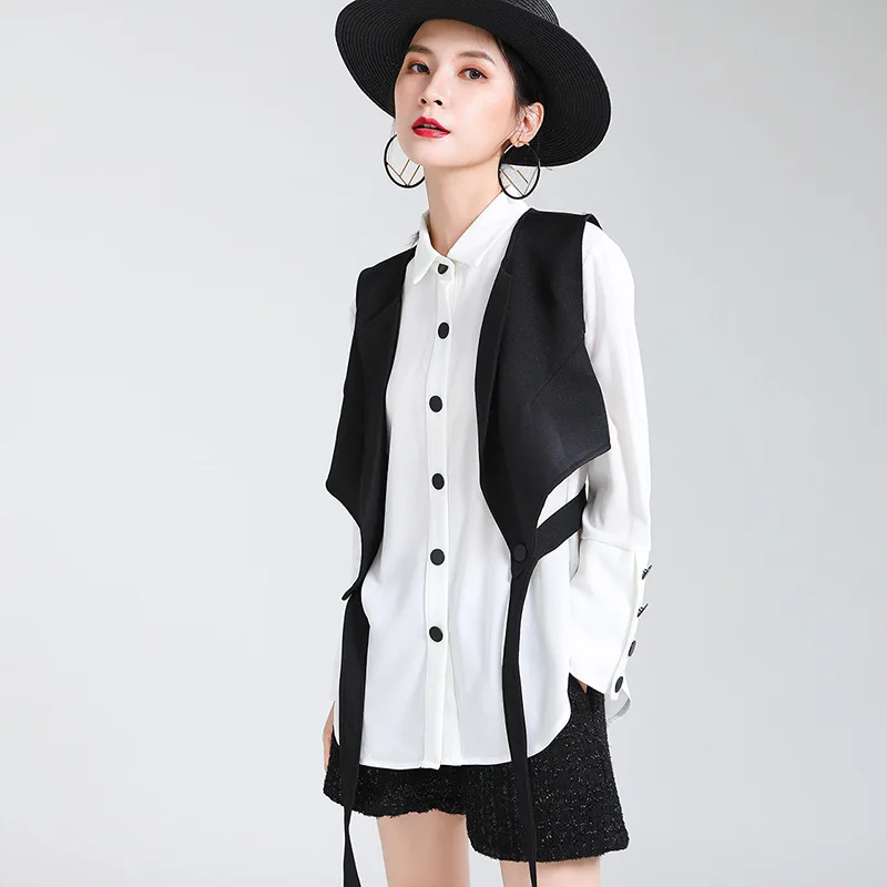 Two Piece Set for Women Style Black White Half Lantern Sleeve Shirt + Lace-up Vest Hepburn Wind Fried Street Two-Piece Set
Two Piece Set for Women Style Black White Half Lantern Sleeve Shirt + Lace-up Vest Hepburn Wind Fried Street Two-Piece Set
