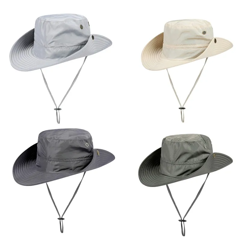 Unisex Fisherman Bucket Cap Wide Brim Folding Adjustable Breathable Sunshade Hat Outdoor Sportswear with Chin String Accessories
Unisex Fisherman Bucket Cap Wide Brim Folding Adjustable Breathable Sunshade Hat Outdoor Sportswear with Chin String Accessories