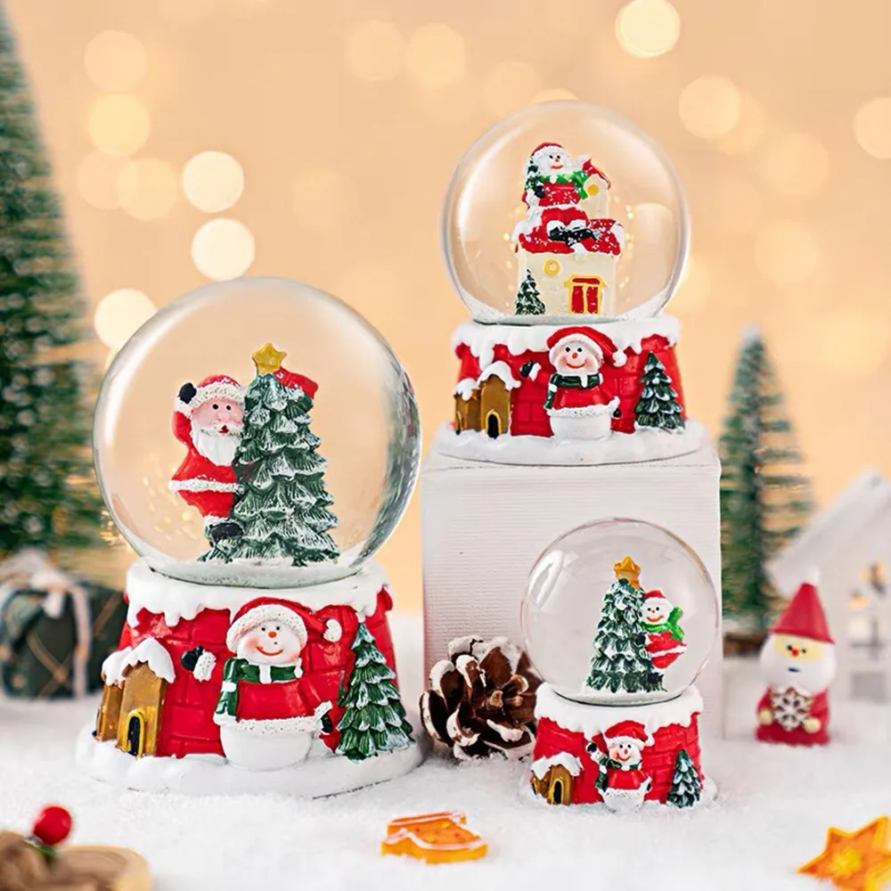 

1 шт. Рождественский Хрустальный снежный шар Санта-Клаус Снеговик стеклянный шар украшение Рождественский новый год подарок украшение для ...