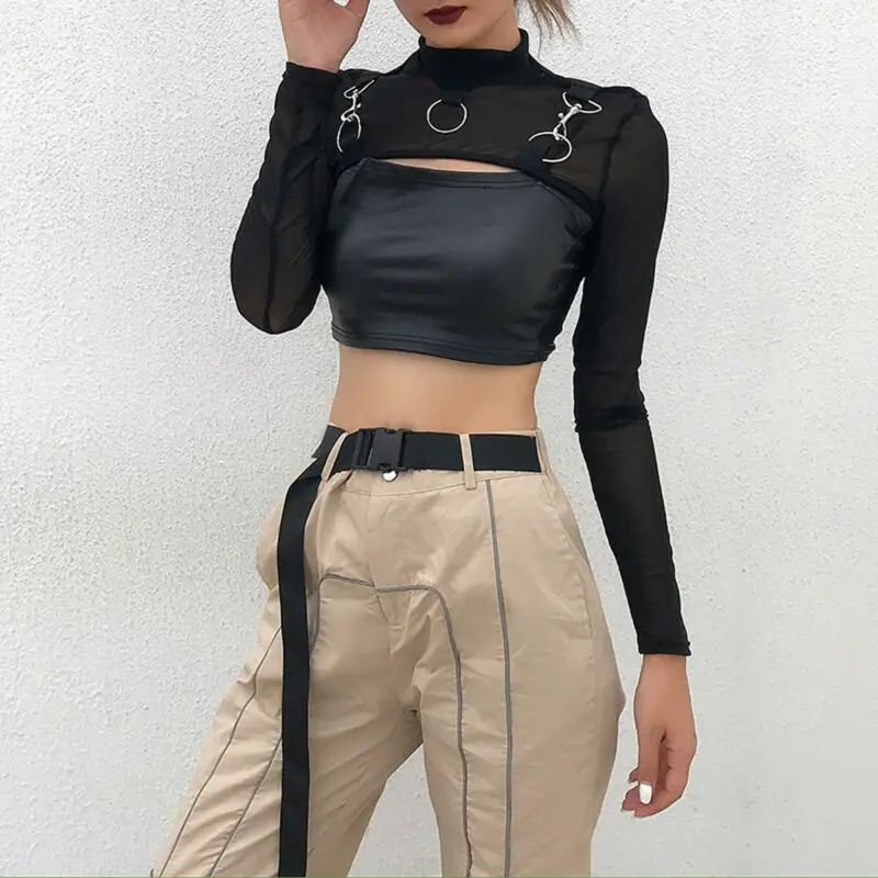 New Women Lady Mesh Long Sleeve O Neck Crop Tops Cool gothic T-Shirts Tops Sexy Girls gothic t shirt
New Women Lady Mesh Long Sleeve O Neck Crop Tops Cool gothic T-Shirts Tops Sexy Girls gothic t shirt